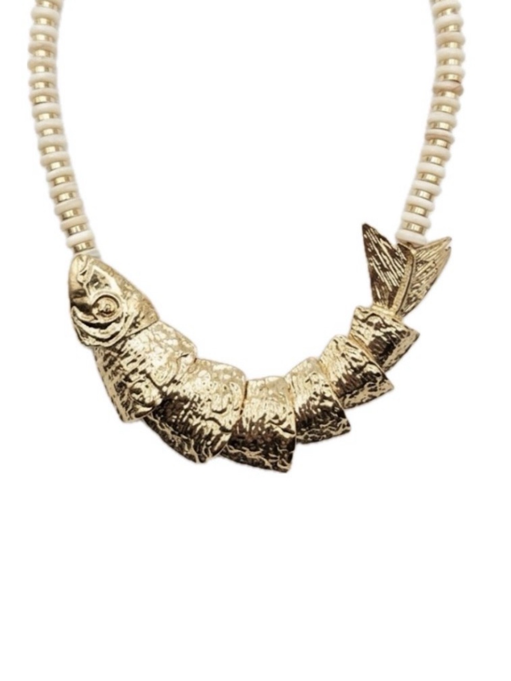 NWT ⚜️🐟⚜️ Piper K Gold Fish Pendant Natutal Shell Necklace
